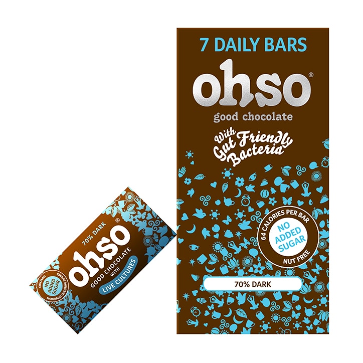 Ohso 70% Dark Chocolate Bar No Added Sugar 7 x 13.5g Chocolate Holland&Barrett   