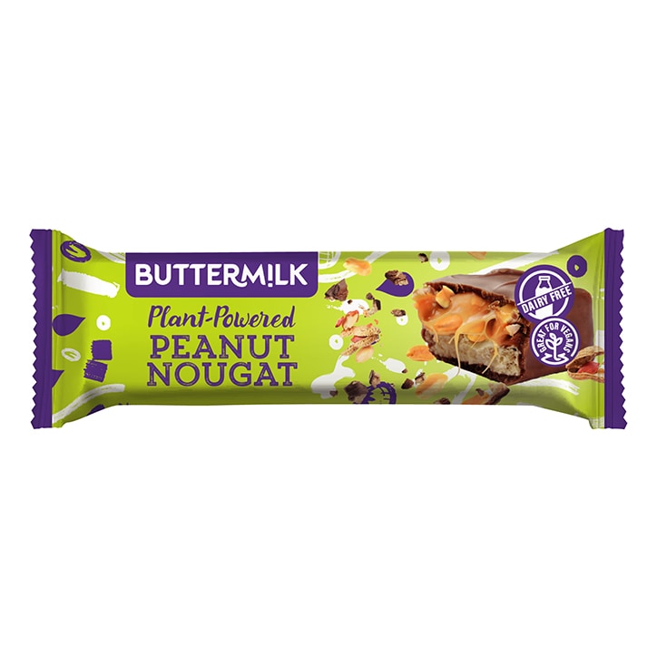 Buttermilk Plant Powered Peanut Nougat Caramel Snack Bar 50g Snack Bars Holland&Barrett   