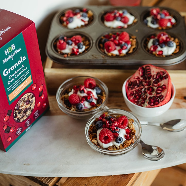 Holland & Barrett Made for You Cranberry & Dark Chocolate Immunity Granola 350g GOODS Holland&Barrett   