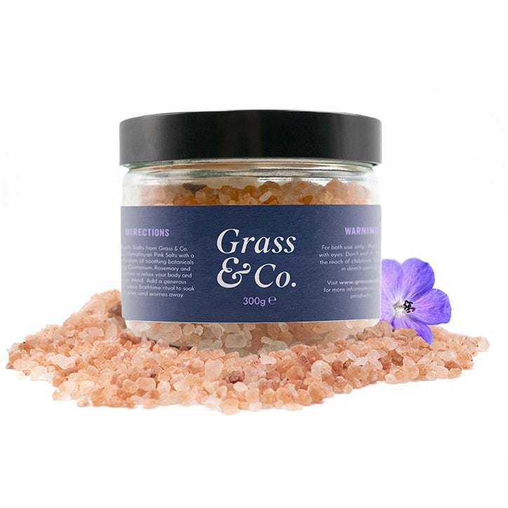 Grass & Co REST Himalayan Bath Salts with Geranium, Rosemary and Frankincense 300g