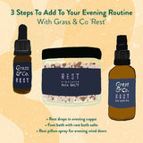 Grass & Co REST Himalayan Bath Salts with Geranium, Rosemary and Frankincense 300g Stress Anxiety Holland&Barrett   