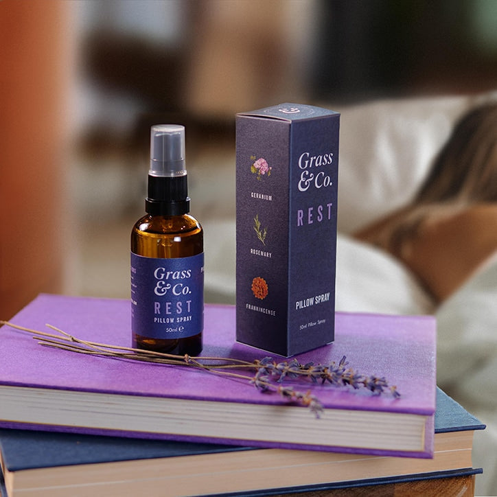 Grass & Co. REST Pillow Spray with Geranium, Rosemary & Frankincense 60ml GOODS Holland&Barrett   