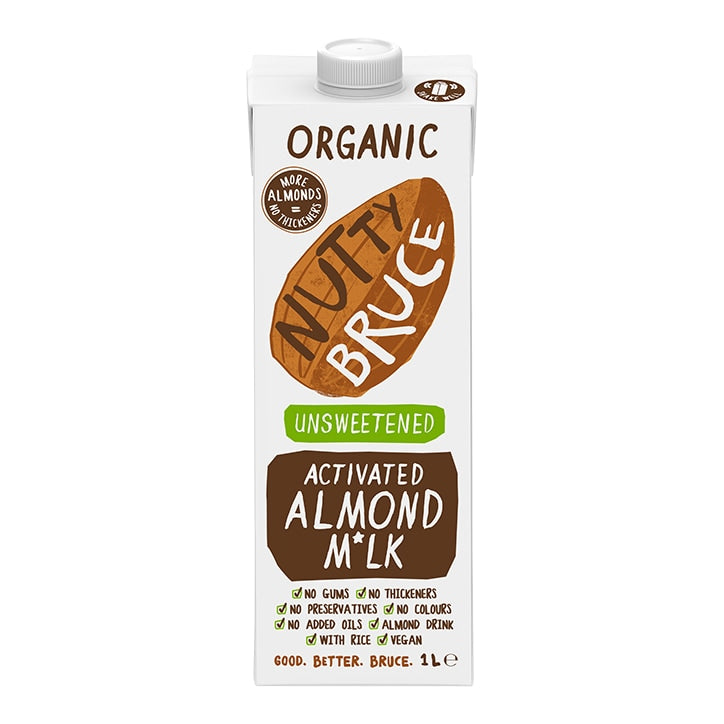 Nutty Bruce Activated Unsweetened Almond M*lk 1L Nut Drinks Holland&Barrett   