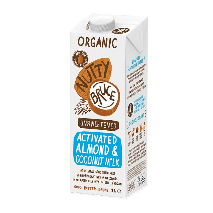 Nutty Bruce Activated Unsweetened Almond & Coconut M*lk 1L Nut Drinks Holland&Barrett   