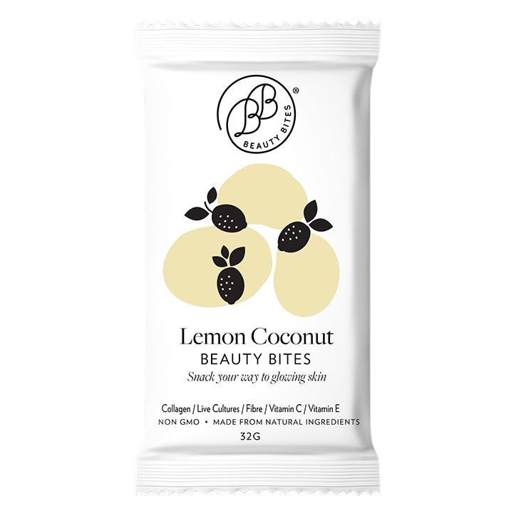 Krumbled Foods Beauty Bites Lemon Coconut Flavour 1 x 32g Collagen & Silica Supplements Holland&Barrett   