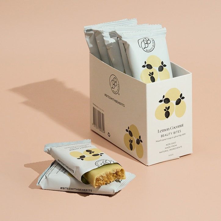 Krumbled Foods Beauty Bites Lemon Coconut Flavour 1 x 32g Collagen & Silica Supplements Holland&Barrett   