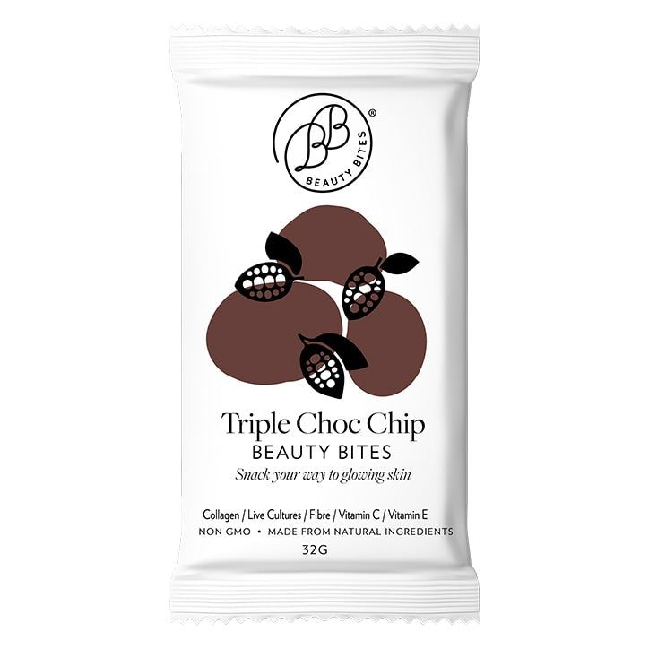 Krumbled Foods Beauty Bites Triple Chocolate Chip Brownie Flavour 1 x 32g Collagen & Silica Supplements Holland&Barrett   