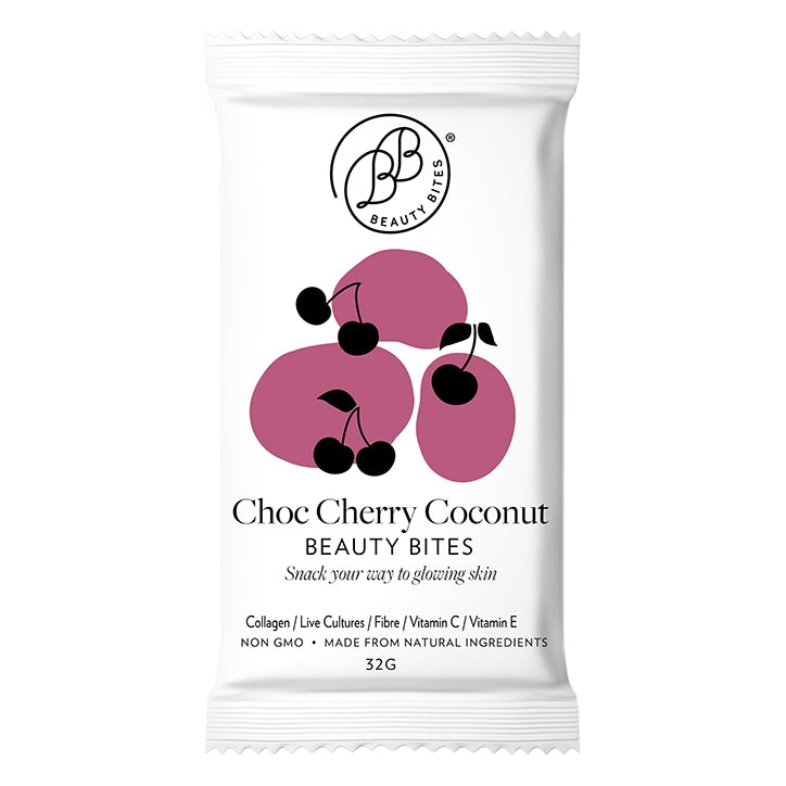 Krumbled Foods Beauty Bites Chocolate Cherry Coconut Flavour 1 x 32g Collagen & Silica Supplements Holland&Barrett   