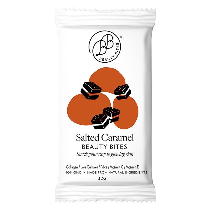 Krumbled Foods Beauty Bites Salted Caramel Flavour 1 x 32g Collagen & Silica Supplements Holland&Barrett   