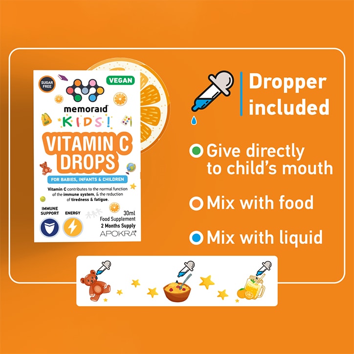 Memoraid Kids Vegan Vitamin C Drops 30ml GOODS Holland&Barrett   