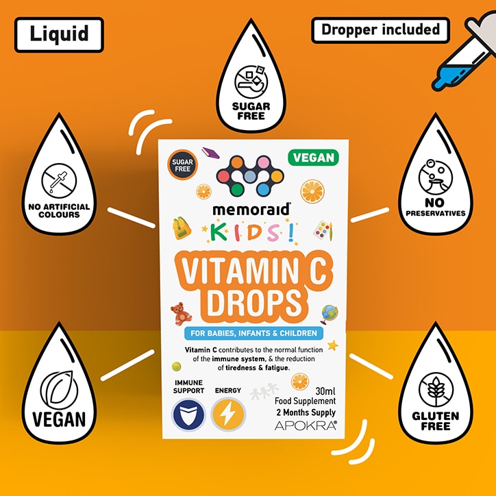 Memoraid Kids Vegan Vitamin C Drops 30ml GOODS Holland&Barrett   