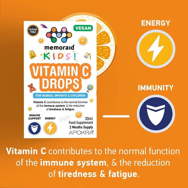 Memoraid Kids Vegan Vitamin C Drops 30ml GOODS Holland&Barrett   