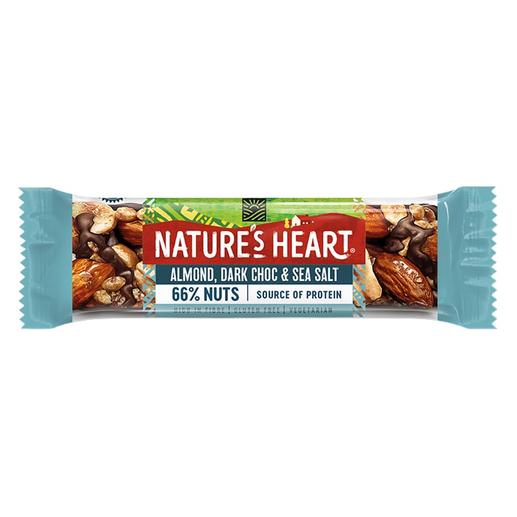 Nature's Heart Sea Salt, Dark Choc & Almond Nut Bar 35g GOODS Holland&Barrett   