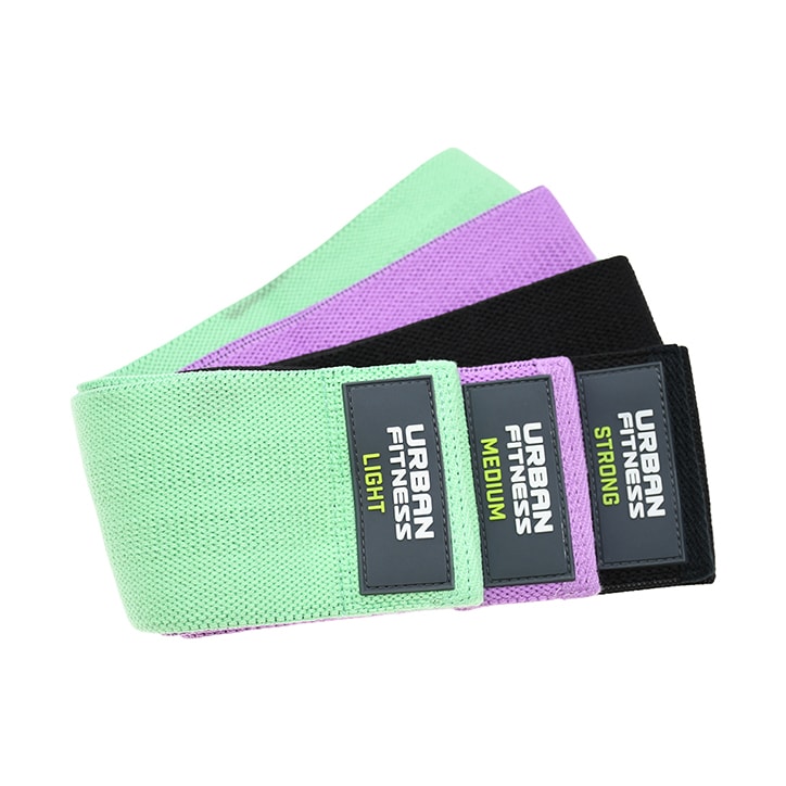 Urban Fitness Fabric Resistance Band Loop (Set of 3) 15 Inch Sports Equipment Holland&Barrett   