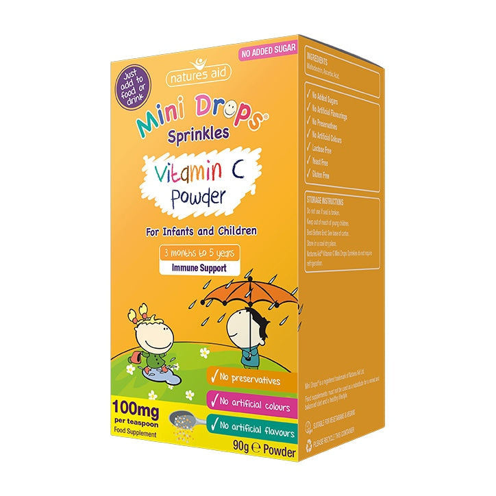 Natures Aid Mini Drops Sprinkles Vitaminc Powder 90g Vitamin C Holland&Barrett   