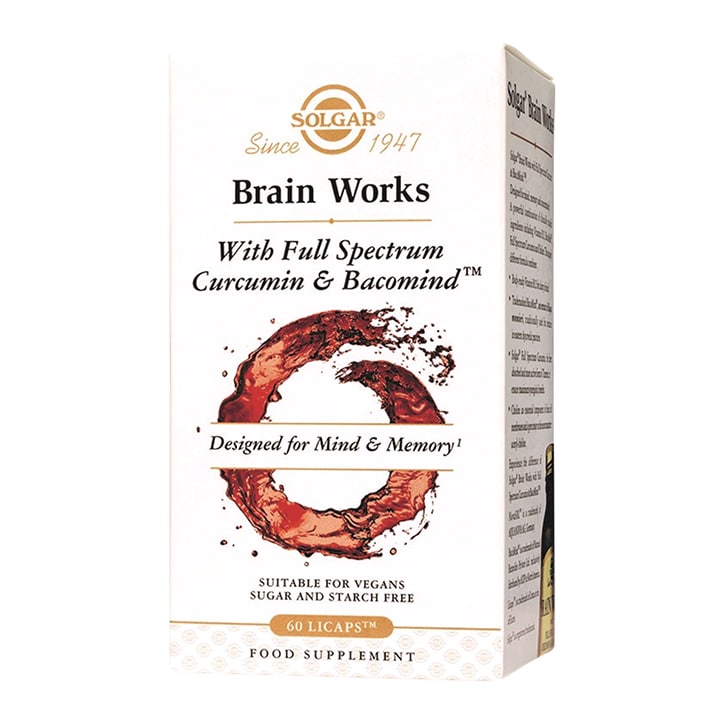 Solgar Brain Works with Full Spectrum Curcumin & BacoMind 60 Capsules GOODS Holland&Barrett   