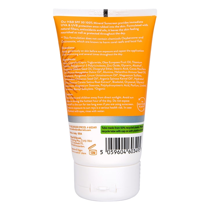 Holland & Barrett Mineral Sunscreen SPF 30 150ml GOODS Holland&Barrett   