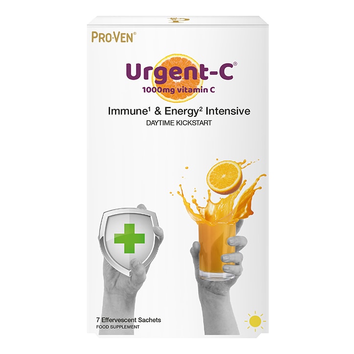 Pro-Ven Urgent-C 1000mg Vitamin C Daytime Kickstart 7 Effervescent Sachets GOODS Holland&Barrett   