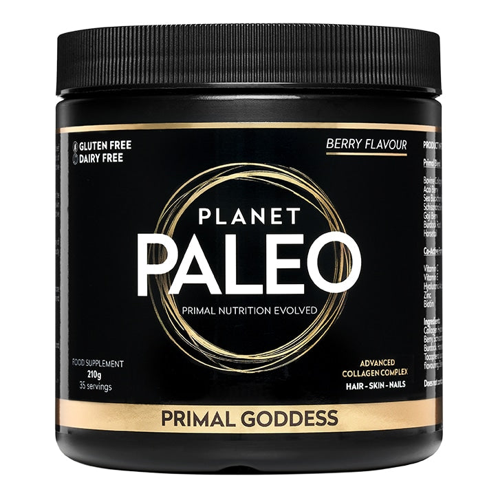 Planet Paleo Primal Goddess Berry Flavour 210g Collagen & Silica Supplements Holland&Barrett   