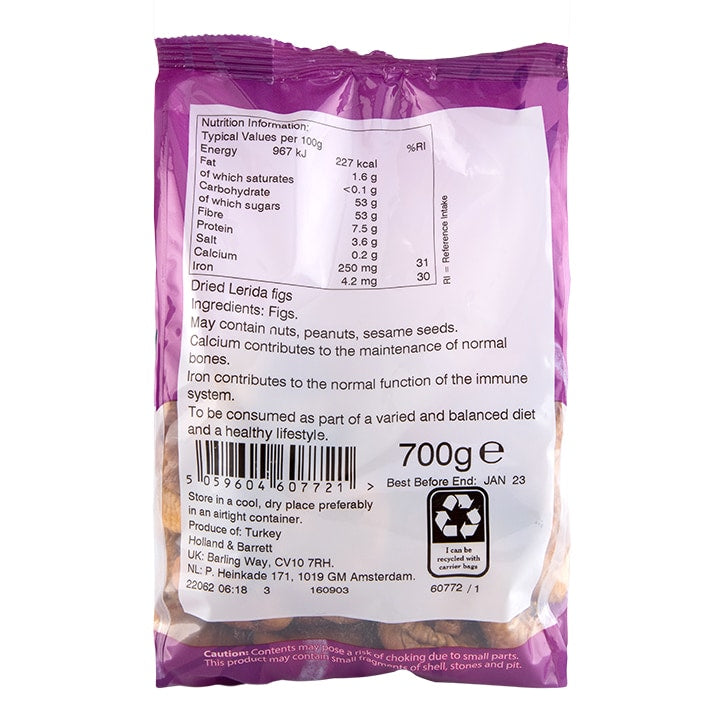 Holland & Barrett Dried Lerida Figs 700g Dried Fruit Holland&Barrett   