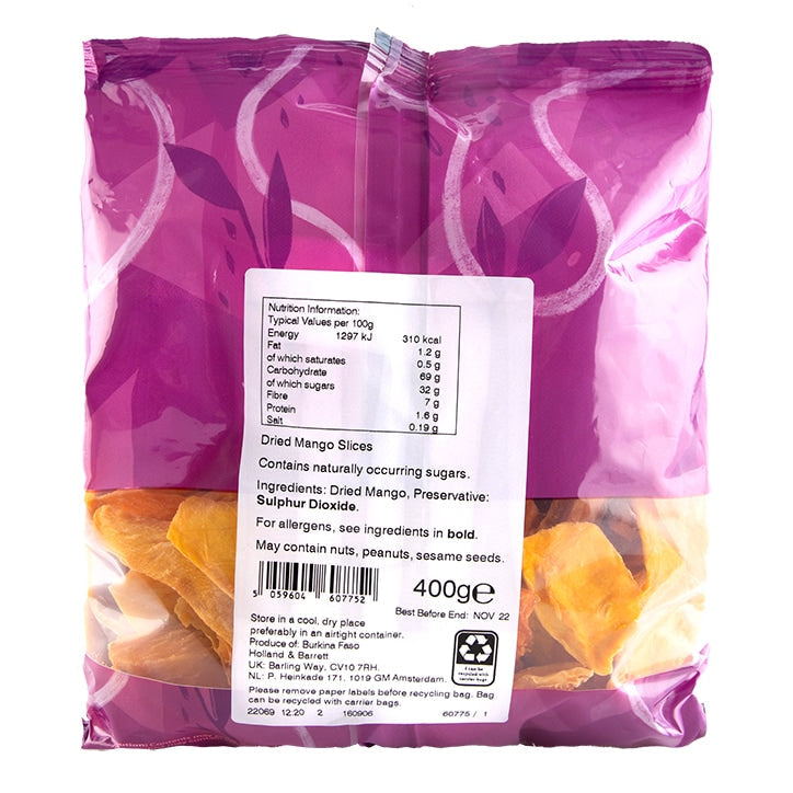 Holland & Barrett NY Sun Dried Mango 400g Dried Fruit Holland&Barrett   