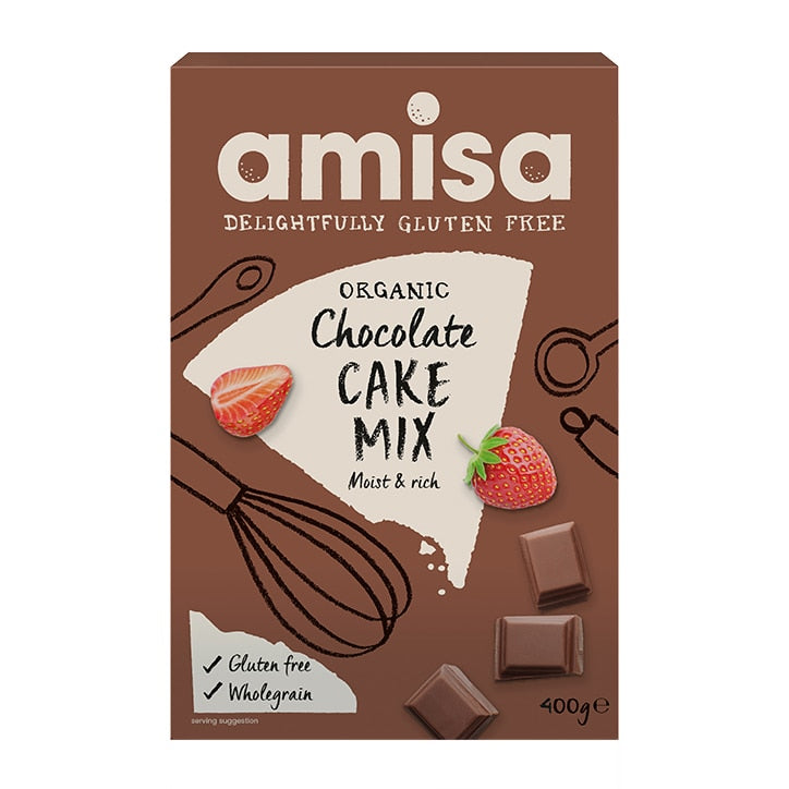 Amisa Organic Gluten Free Chocolate Cake Mix 400g Baking Mixes Holland&Barrett   