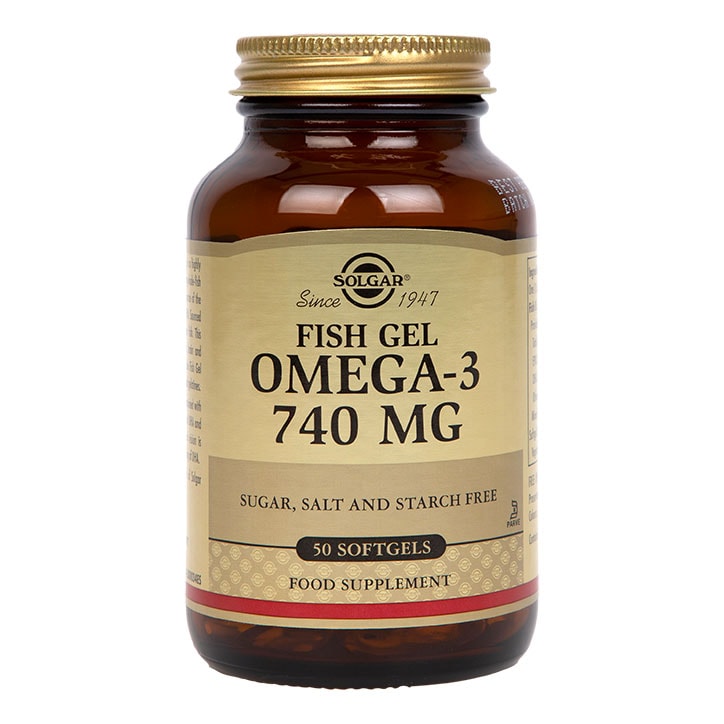 Solgar Fish Gel Omega-3 740mg 50 Softgel Capsules Omega 3 Supplements & Fish Oils Holland&Barrett   