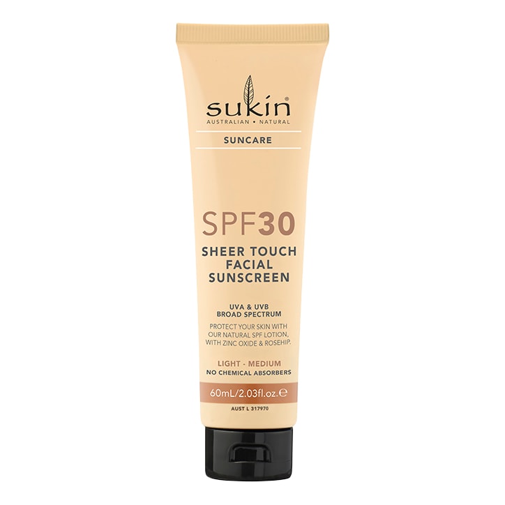 Sukin SPF30 Sheer Touch Facial Sunscreen Light-Medium 60ml Sun Lotion SPF Holland&Barrett   