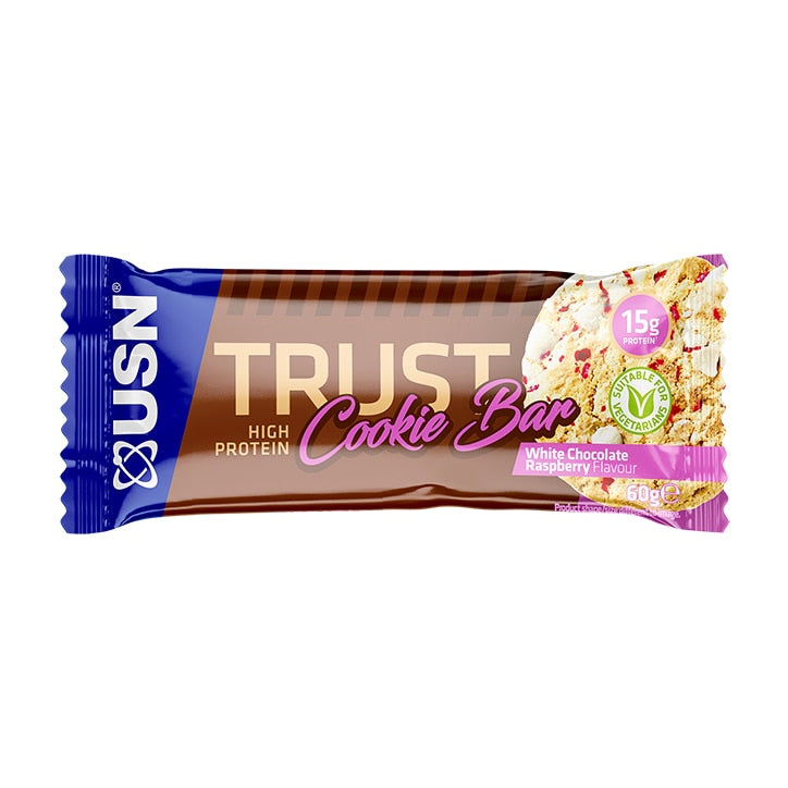 USN Trust Cookie Bar White Chocolate Raspberry 60g GOODS Holland&Barrett   