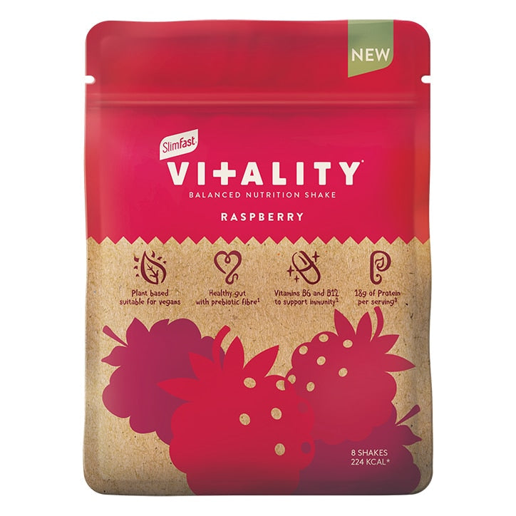 SlimFast Vitality Balanced Nutrition Shake Raspberry 480g GOODS Holland&Barrett   