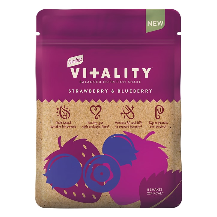 SlimFast Vitality Balanced Nutrition Shake Strawberry & Blueberry 480g