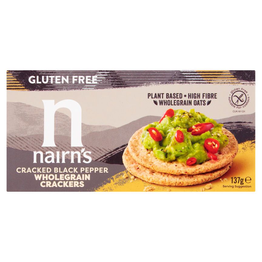 Nairn's Gluten Free Cracked Black Pepper Wholegrain Crackers