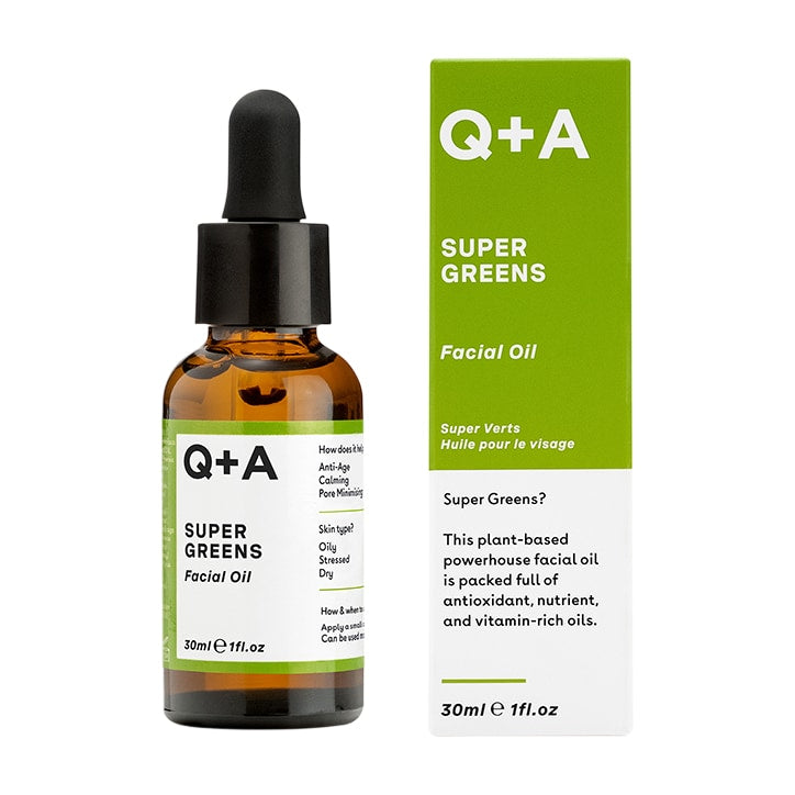 Q+A Super Greens Facial Oil 30ml Face Oil & Serum Holland&Barrett   