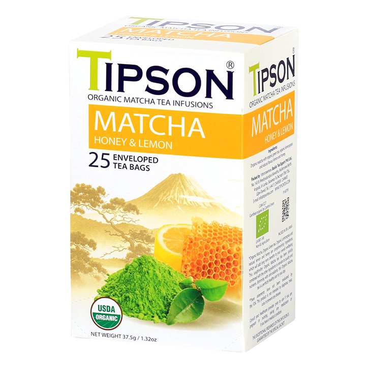 Tipson Organic Matcha Honey & Lemon Infusion 25 Tea Bags