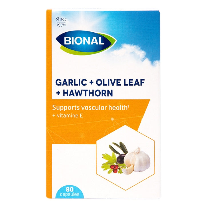 Bional Garlic, Olive Leaf & Hawthorn 80 Capsules