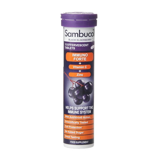 Sambucol Immuno Forte 15 Effervescent Tablets Immune Support Supplements Holland&Barrett   