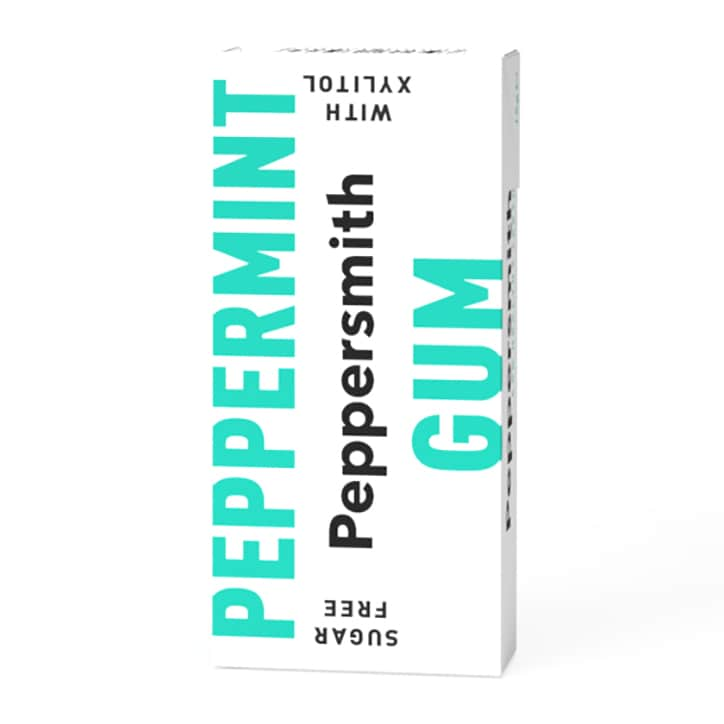 Peppersmith 100% Xylitol Fine English Peppermint Chewing Gum 15g Sweet Snacks Holland&Barrett   