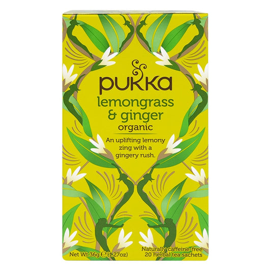Pukka Lemongrass & Ginger Tea 20 Tea Bags Herbal Tea Holland&Barrett   