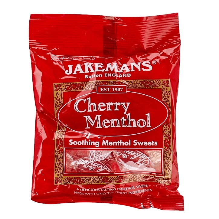 Jakemans Cherry Soothing Menthol Sweets 100g Bag