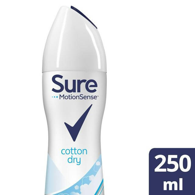 Sure Women Anti-Perspirant Aerosol Deodorant, Cotton Dry 250ml