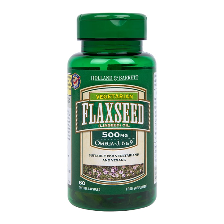 Holland & Barrett Flaxseed Oil Vegi 60 Capsules 500mg GOODS Holland&Barrett   