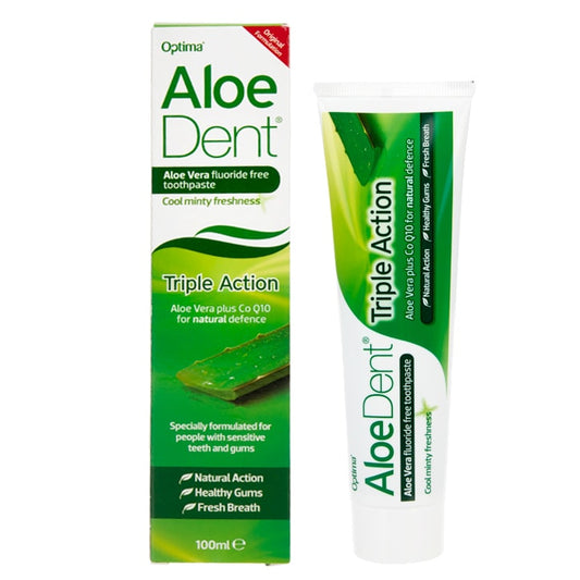 Aloe Dent Triple Action Aloe Vera Toothpaste with Co Q10 100ml Toothpaste Holland&Barrett   