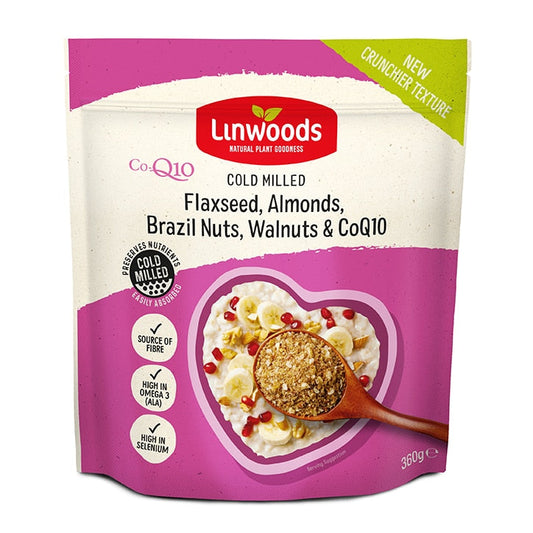 Linwoods Milled Flaxseed, Almonds, Brazil Nuts, Walnuts & Q10 360g Breakfast Sprinkles & Toppers Holland&Barrett   