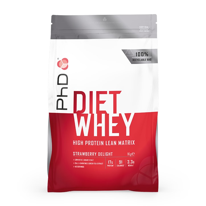 PhD Diet Whey Powder Strawberry Delight 1000g Whey Protein Holland&Barrett   