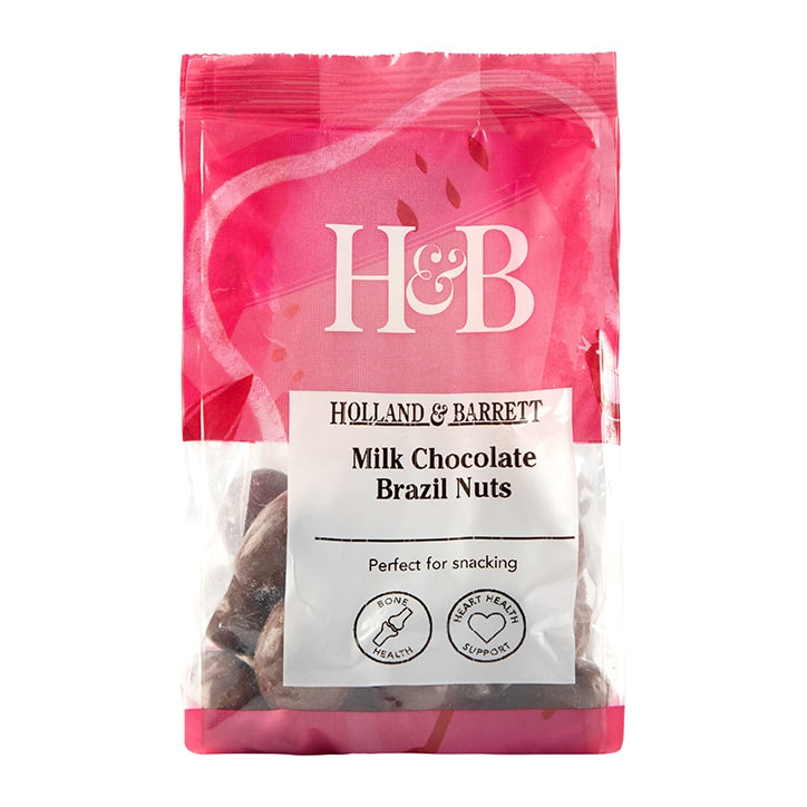 Holland & Barrett Milk Chocolate Brazil Nuts 200g Chocolate Coated Snacks Holland&Barrett   