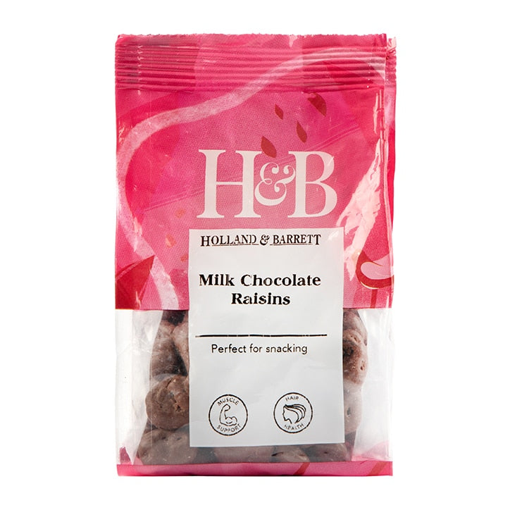 Holland & Barrett Chewy Milk Chocolate Raisins 125g GOODS Holland&Barrett   