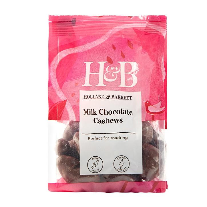 Holland & Barrett Milk Chocolate Cashews 100g