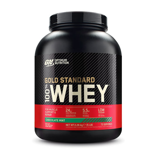 Optimum Nutrition Gold Standard 100% Whey Powder Chocolate Mint 2.26kg Whey Protein Holland&Barrett   