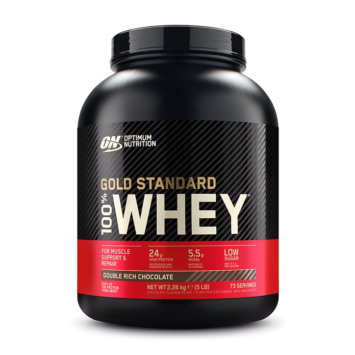 Optimum Nutrition Gold Standard 100% Whey Powder Double Rich Chocolate 2.26g Whey Protein Holland&Barrett   