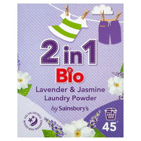 Sainsbury's 2 in 1 Bio Lavender & Jasmine Laundry Powder 2.925kg (45 Washes) detergents & washing powder Sainsburys   